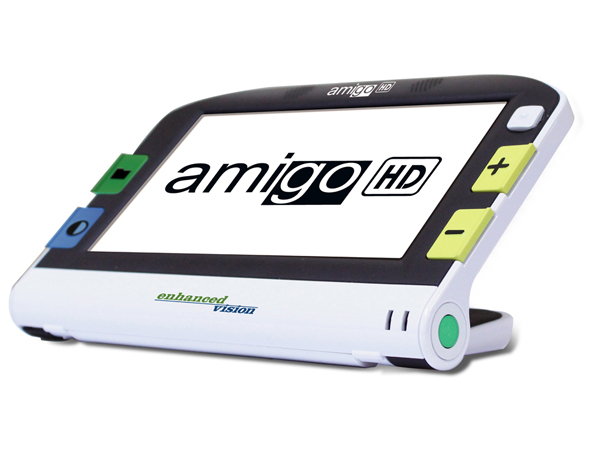 The Amigo 8 handheld electronic magnifier. ETLB can provide training on this product.