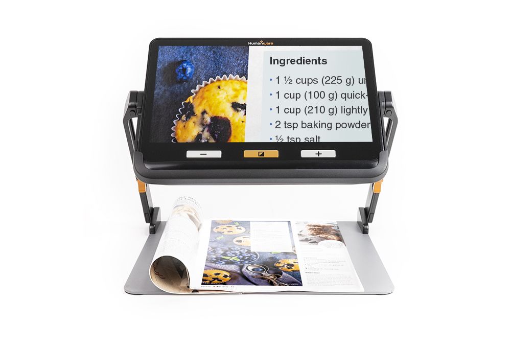 The Explore 12 Portable Video Magnifier. ETLB can provide training on this product.