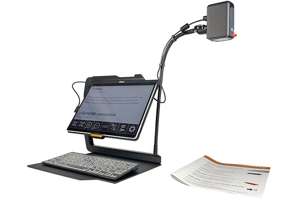 The MagniLink Tab 2 Portable Video Magnifier. ETLB can provide training on this product.