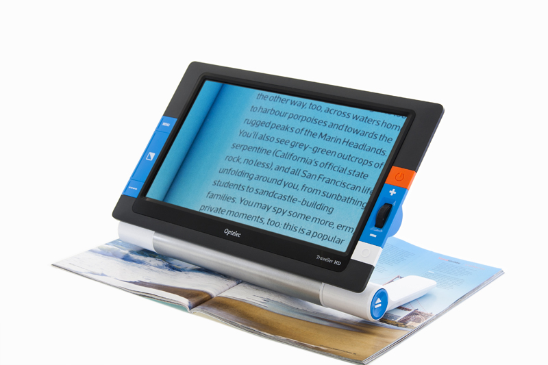 The Traveller Portable Video Magnifier HD. ETLB can provide training on this product.