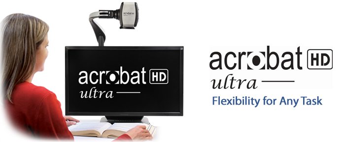 The Acrobat HD Ultra Luggable video magnifier. ETLB can provide training on this product.